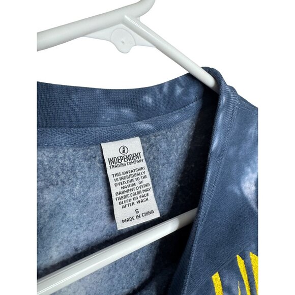 Michigan Tie-Dye Long Sleeve Sweatshirt Navy & White Small - Picture 2 of 4